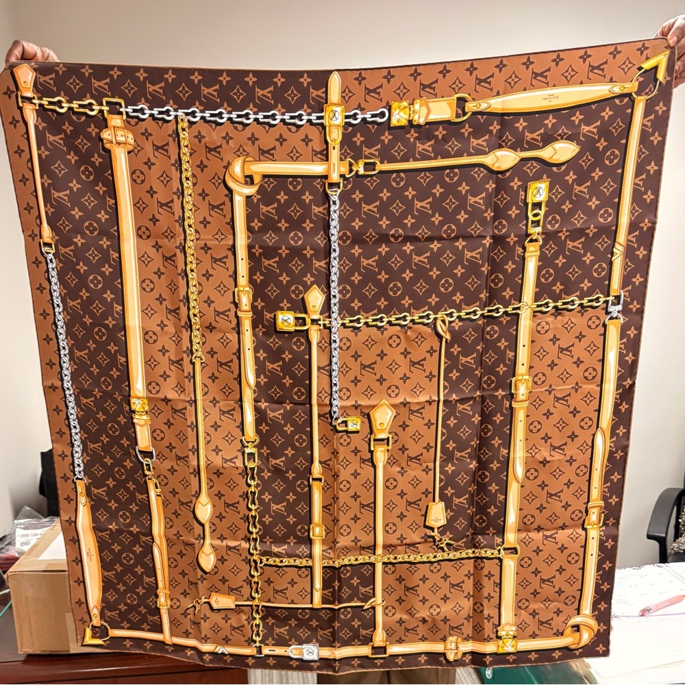Authentic BNIB Louis Vuitton Monogram Confidential Square Scarf